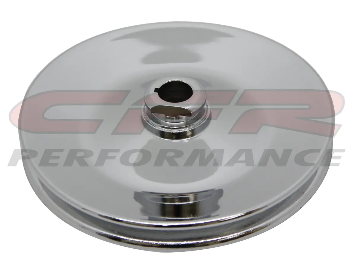 Power Steering Pump Steel Pulley Gm Chevy Key Way – Chrome 1
