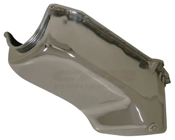 Steel Oil Pan – Fits 1955–1979 Chevy Sb 262‑267‑283‑305‑327‑350‑400 – Stock 4‑Quart – Chrome 1