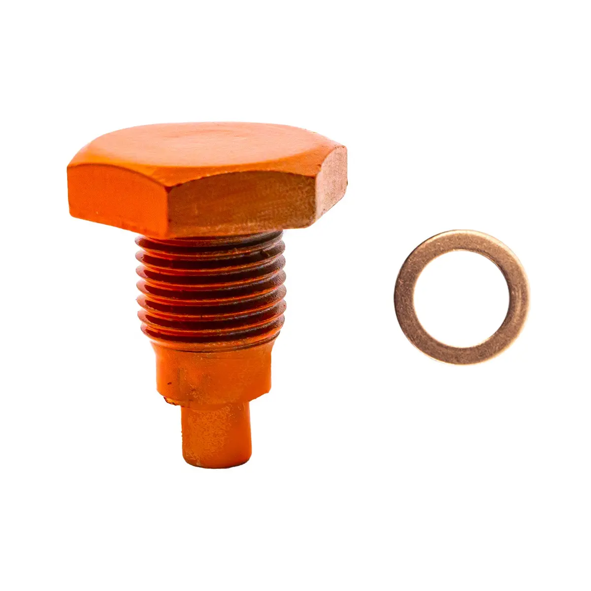 Cfr Steel Magnetic Drain Plug W / 1 Copper Washer 1/2"-20 Rh 1 X Hz-9065 - Orange H4 4X5 1
