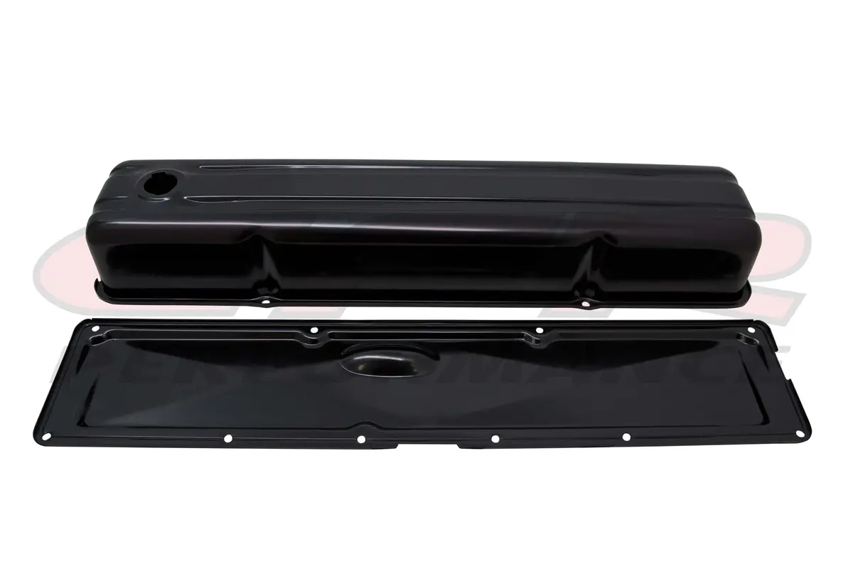 1952-62 Chevy 235 Straight-Inline 6 Cylinder Steel Valve Cover W- Side Plate - Black 1