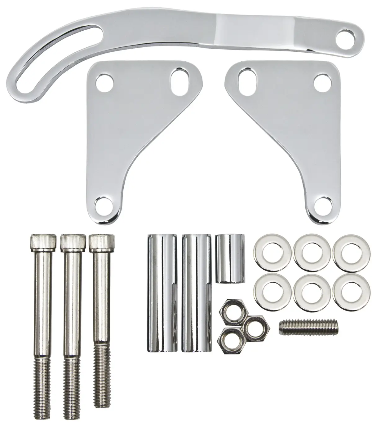 Steel Power Steering Bracket Set Fits Chevy Small Block – Swp & Lwp – Chrome 1