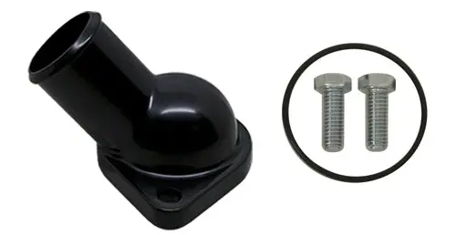 Zinc Alloy Chevy Small Block Big Block Thermostat Housing Water Neck - Black 1