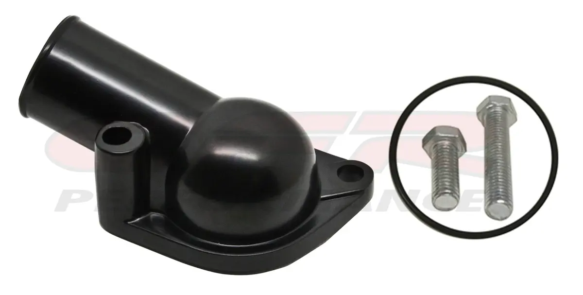 Chevy Small Block-Big Block Zinc Alloy Water Neck - Black 1