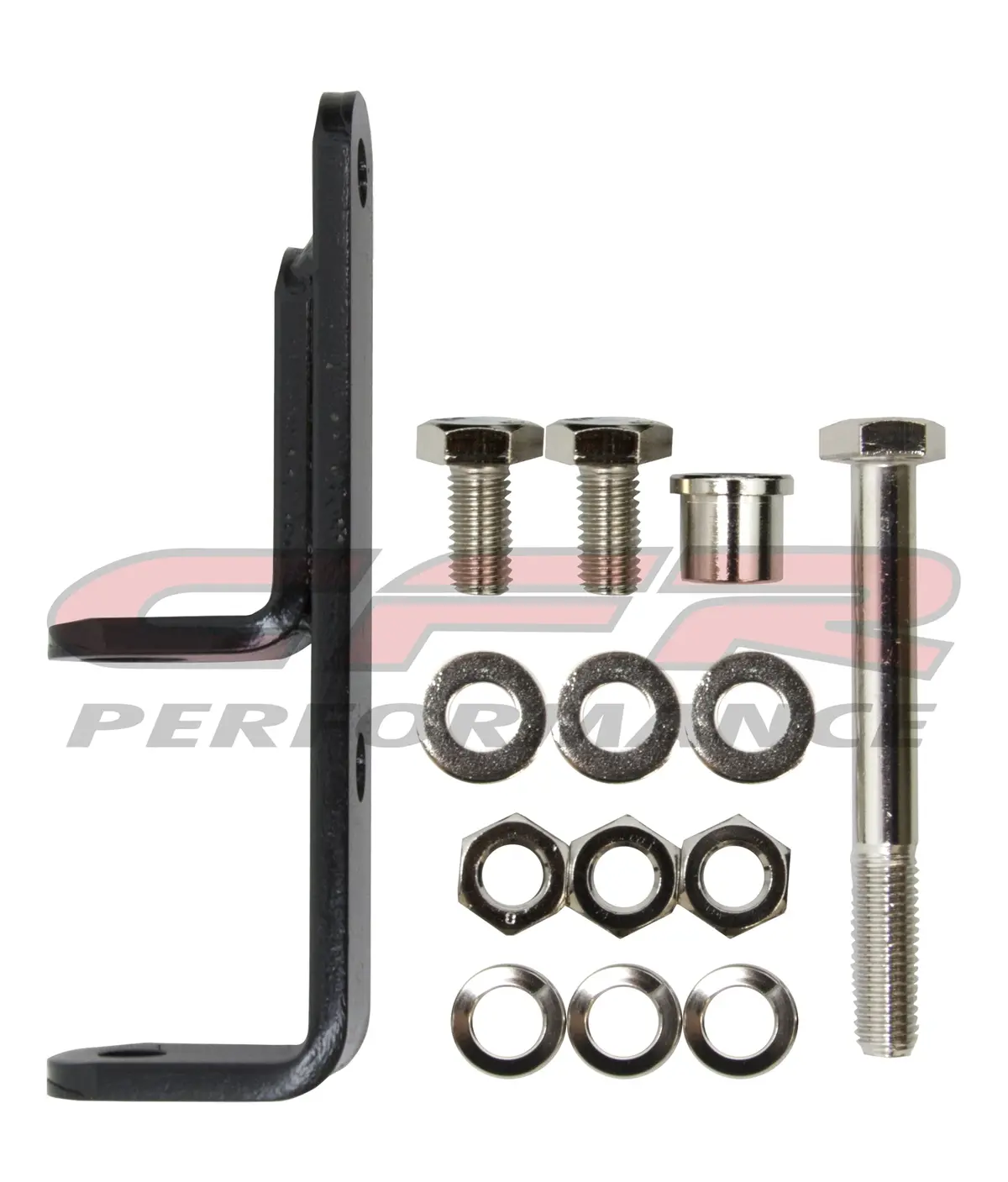 Steel Chevy Small Block Alternator Brackets - Header F Style Swp - Black 1