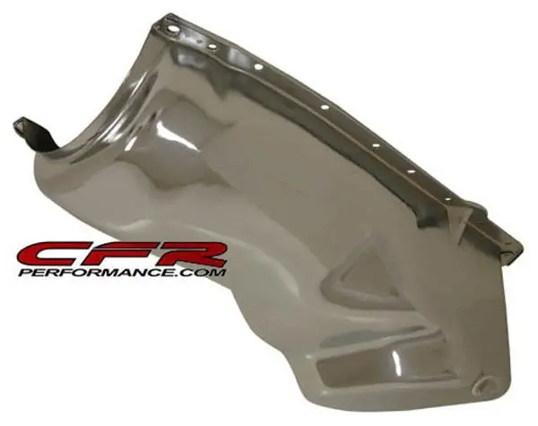 Chrome Steel Oil Pan For 1964-1980 Oldsmobile 330, 350, 400, 425, 455 Engines – Stock Capacity, Rear Sump Design 1