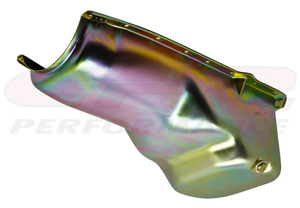 Zinc-Coated Steel Oil Pan For 1964-1980 Oldsmobile 330, 350, 400, 425, 455 Engines – Stock Capacity, Rear Sump Design 1