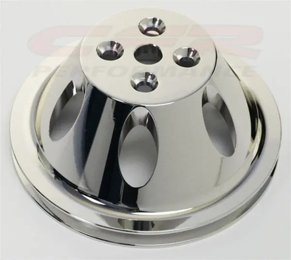 Chevy Small Block Chrome Aluminum Water Pump Pulley - 1 Groove (Short) 1