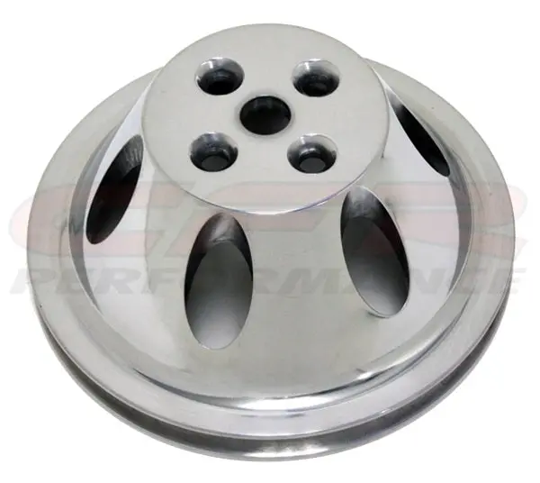 Chevy Small Block Polished Aluminum Water Pump Pulley - 1 Groove (Short) 1