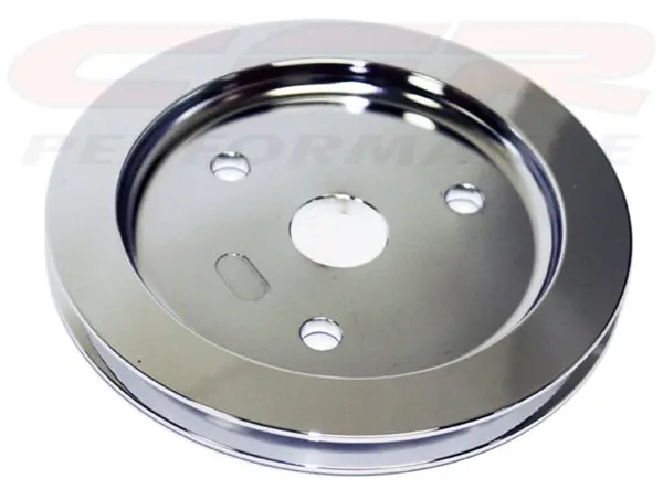 Chevy Small Block Chrome Aluminum Crank Pulley - 1 Groove (Short) 1