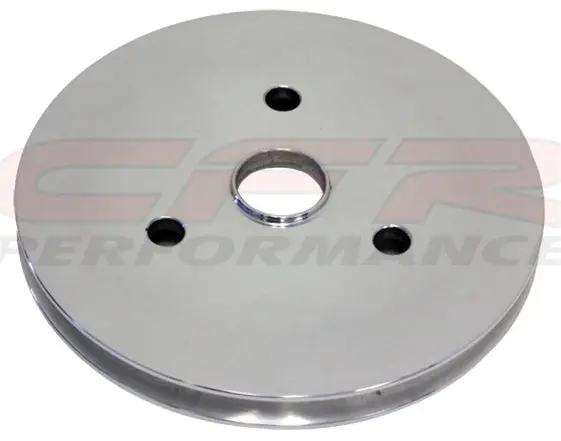 Chevy Small Block Polished Aluminum Crank Pulley - 1 Groove (Short) 1