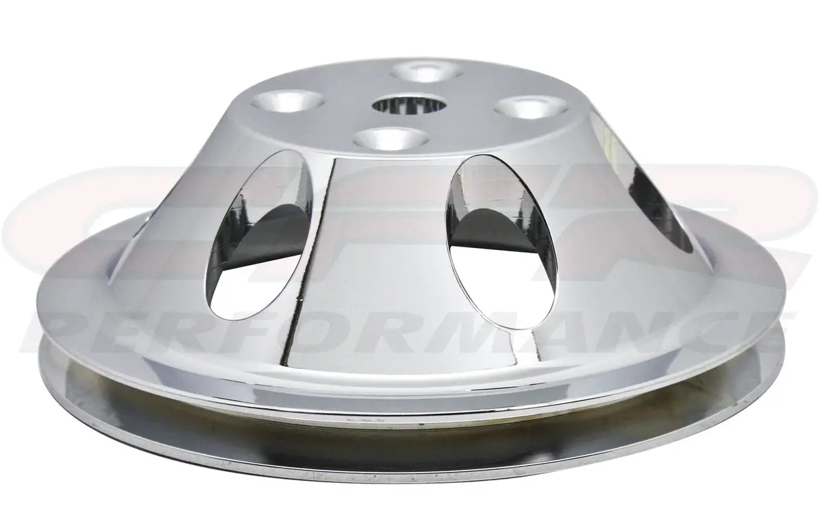 Aluminum Chevy Sb Water Pump Pulley - 1 Groove (Long) - Chrome 1