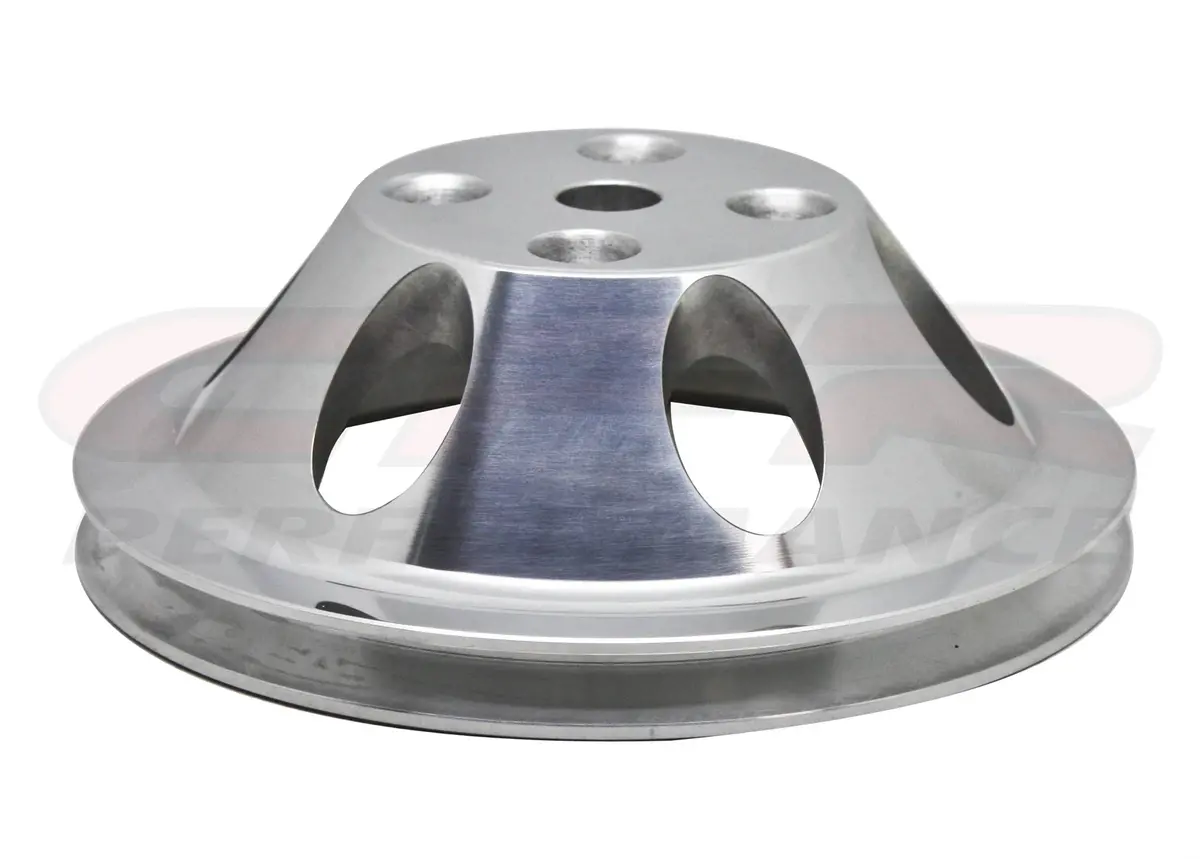 Aluminum Chevy Sb Water Pump Pulley - 1 Groove (Long) - Polished 1