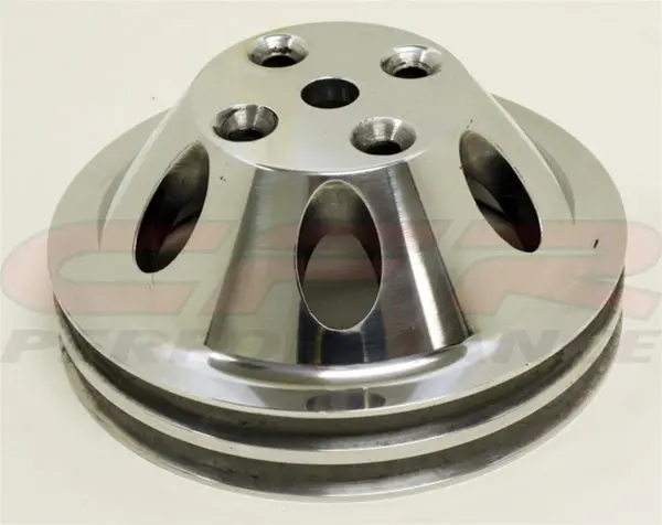 Chevy Small Block Polished Aluminum Water Pump Pulley - 2 Groove (Lwp) 1