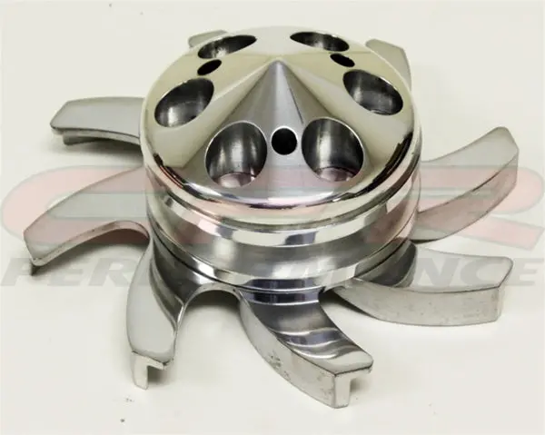 Chevy-Gm Aluminum Alternator Fan & Pulley Set (1 Groove) - Polished 1