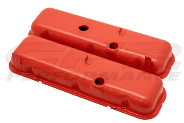 1965-72 Chevy Big Block 396-427-454 Tall Oem Style Steel Valve Covers - Orange 1