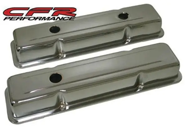1958-86 Chevy Small Block 283-305-327-350-400 Oem Style Short Valve Covers - Chrome 1