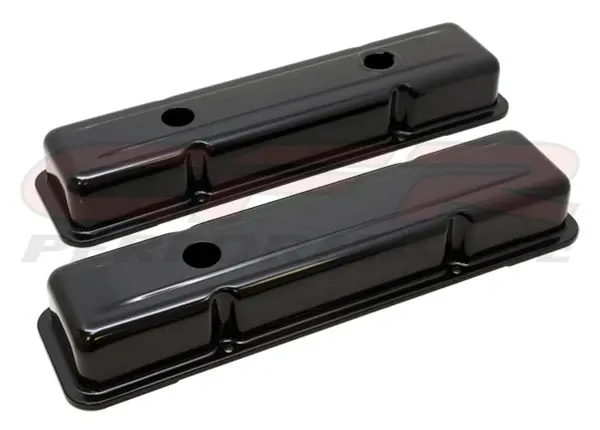 1958-86 Chevy Small Block 283-305-327-350-400 Oem Style Short Valve Covers - Black 1
