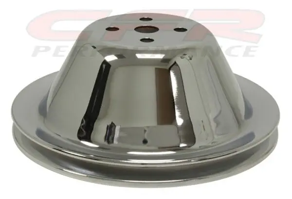 1955-68 Chevy Small Block Chrome Steel Water Pump Pulley - Short (1 Groove) 1