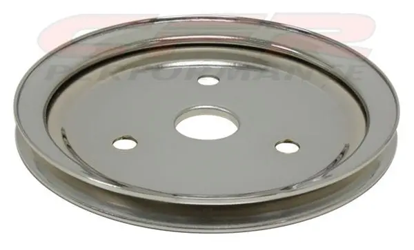 1955-68 Chevy Small Block Chrome Steel Crankshaft Pulley - Short (1 Groove) 1