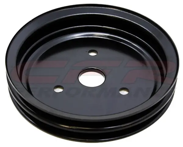 1955-68 Chevy Small Block Black Steel Crankshaft Pulley - Short (2 Groove) 1