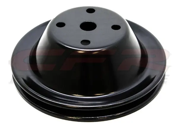 1969-85 Chevy Small Block Black Steel Water Pump Pulley - Long (1 Groove) 1