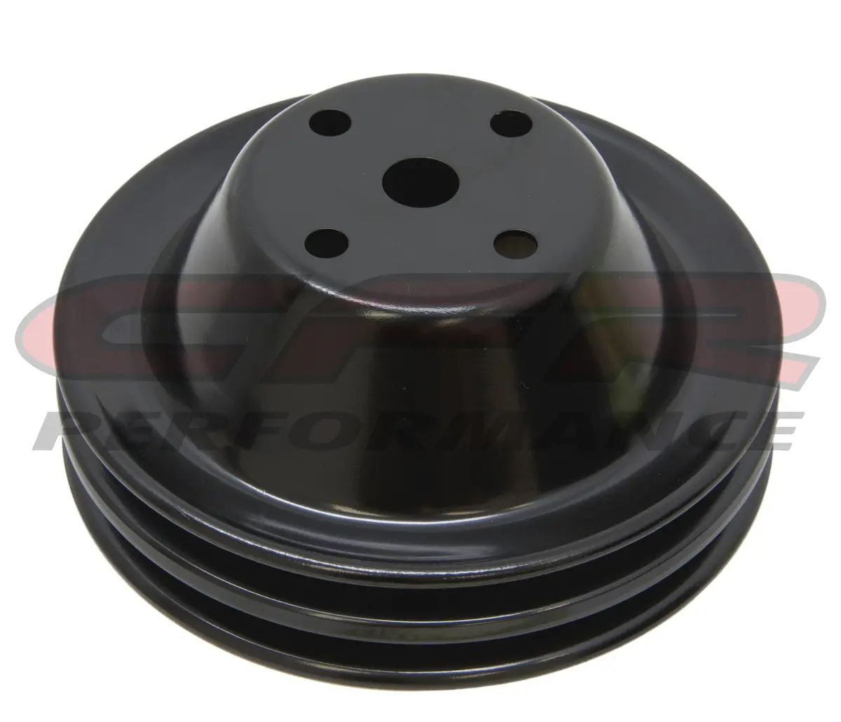 1969-85 Chevy Small Block Black Steel Water Pump Pulley - Long (2 Groove) 1