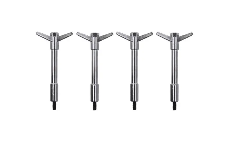 Steel T-Bar Wing Nuts 4" Tall (1 1-4"-20 X 1 1-2") Studs - Chrome 1
