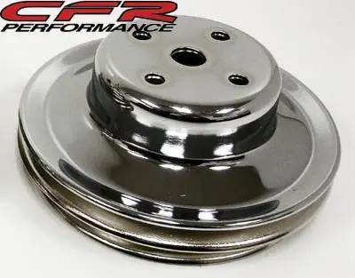 1969–1985 Chevy Big Block 2-Groove Chrome Pulley (Long Water Pump) 1