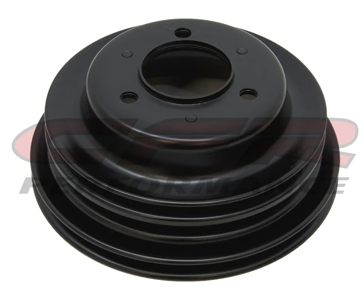1969–1985 Chevy Big Block 3-Groove Black Steel Crank Pulley (Long Water Pump) 1