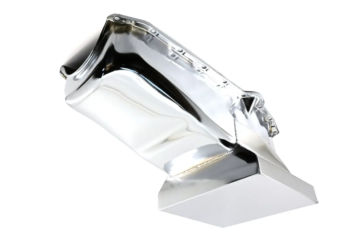 1958-79 Chevy Small Block 283-305-327-350-400 Drag Racing Oil Pan - Chrome 2