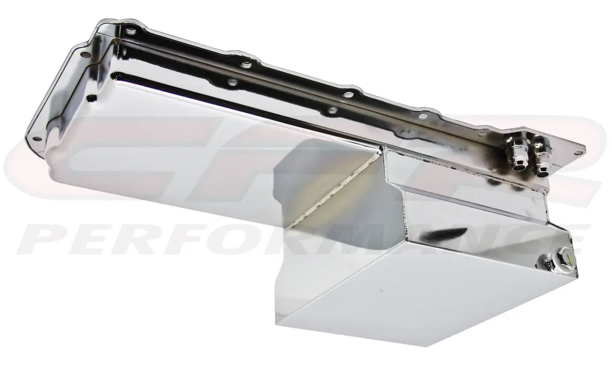 Steel 1965-72 Chevy Gm Ls Engines Oil Pan 7 Qt An -10 Fitting - Chrome 1