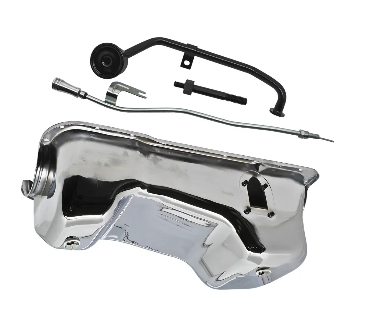 Steel 1983-93 Ford Oil Pan Mustang 351W 5.8L Kit - Chrome 1