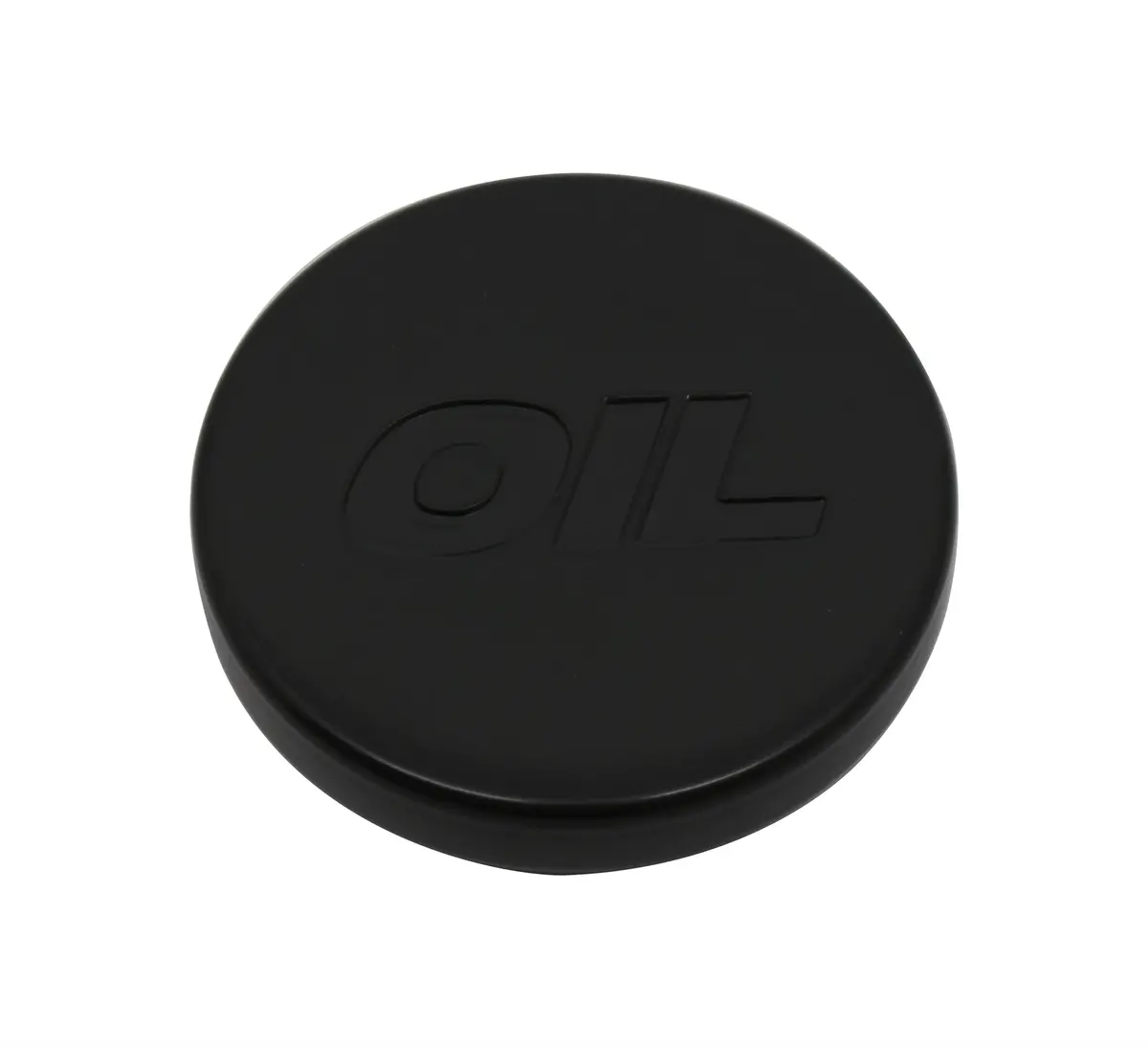 Black Top Push-In Oil Cap Plug For Valve Covers - Oil Logo 1