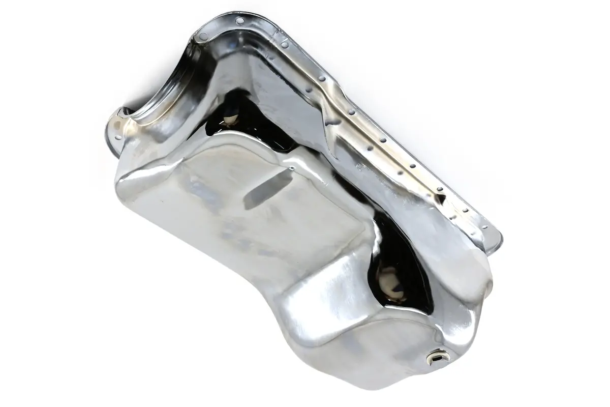1988-96 Ford Small Block 351W Windsor Stock Capacity Truck Oil Pan - Chrome 1