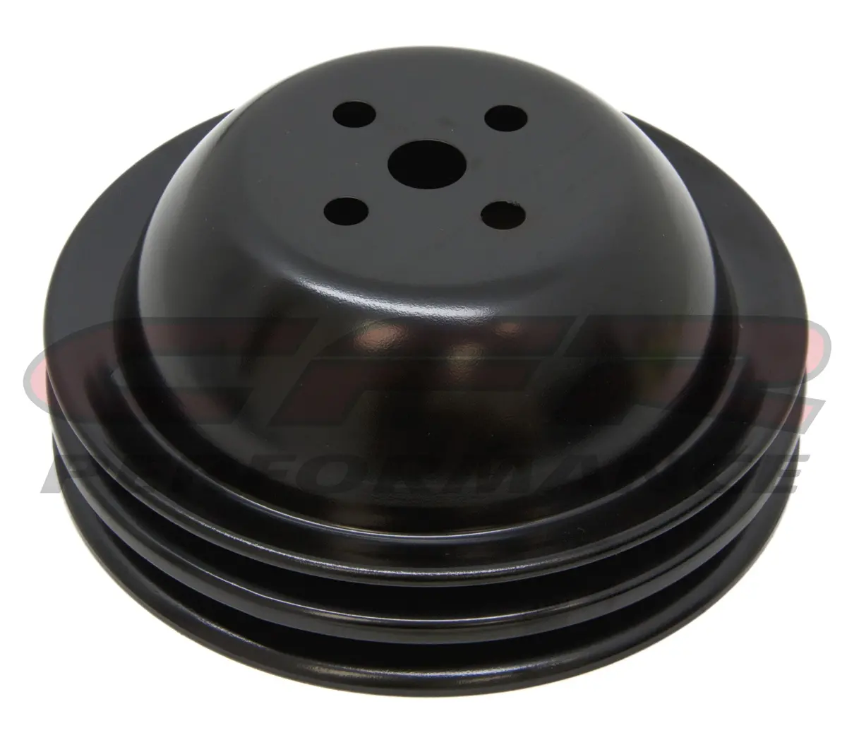 1955-68 Chevy Big Block Black Steel Water Pump Pulley - 2 Groove (Short) 1