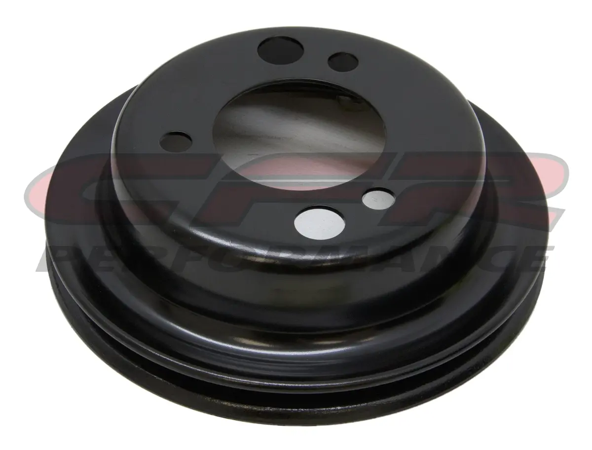 1955–68 Chevy Black Steel Crank A-C Add-On Pulley – 1 Groove (Short) 1