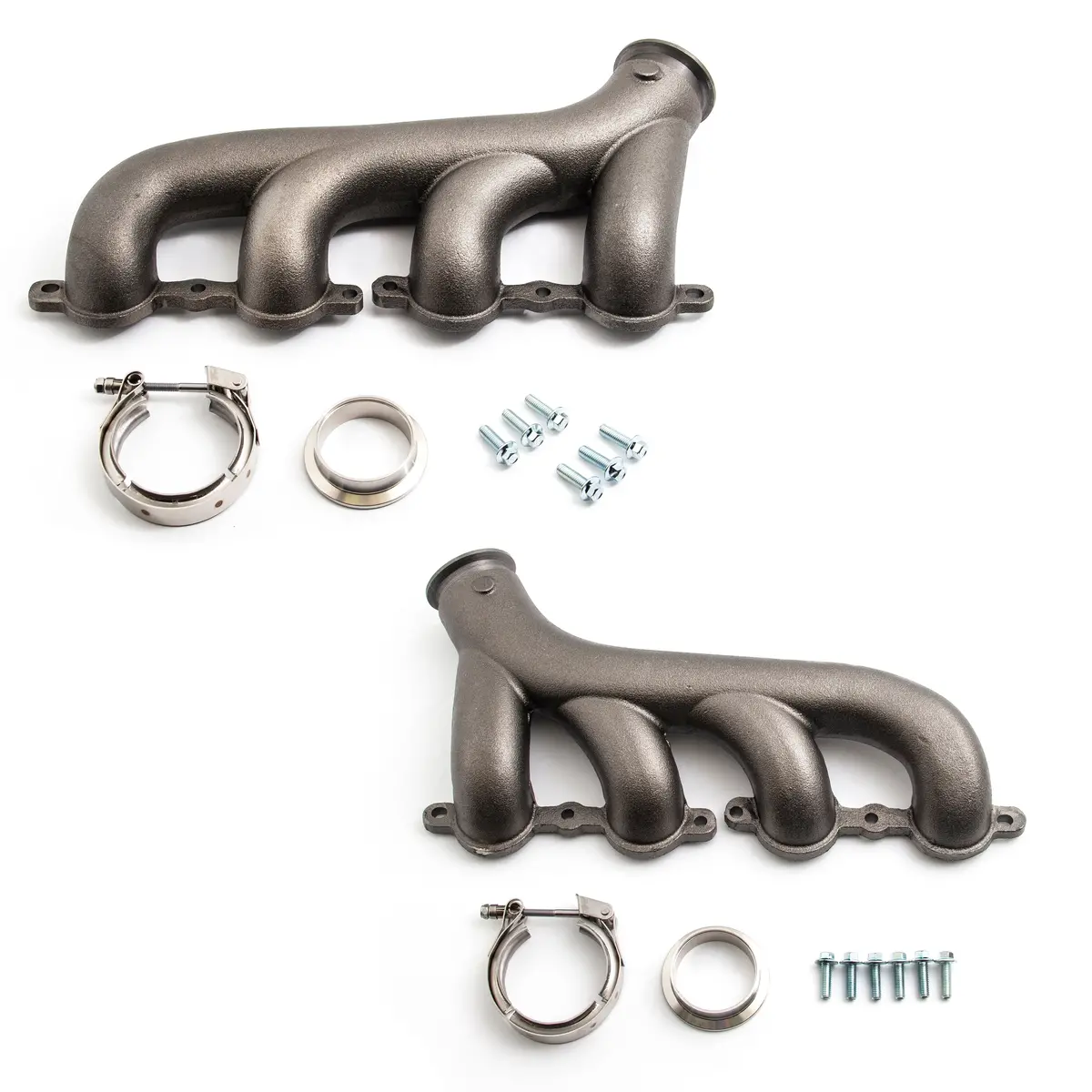 Cast Iron Exhaust Manifolds V Band Driver Passenger 02-12 Chevy Ls Based Kit - Raw 1