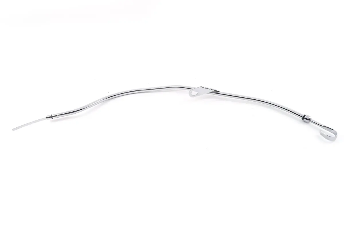 Steel Oil Pan Dipstick – 1983-1993 Ford Mustang 427/460 7.5L Engine, Chrome Finish | High-Performance Replacement Dipstick Tube 1