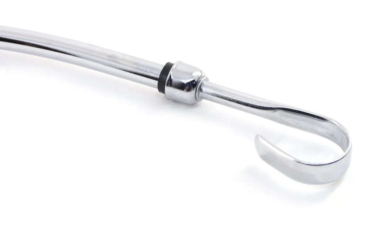 Steel Oil Pan Dipstick – 1983-1993 Ford Mustang 427/460 7.5L Engine, Chrome Finish | High-Performance Replacement Dipstick Tube 2