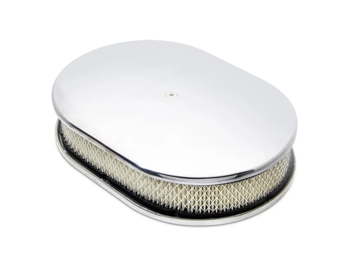 Aluminum 12" Oval Air Cleaner Kit – Polished Finish 1