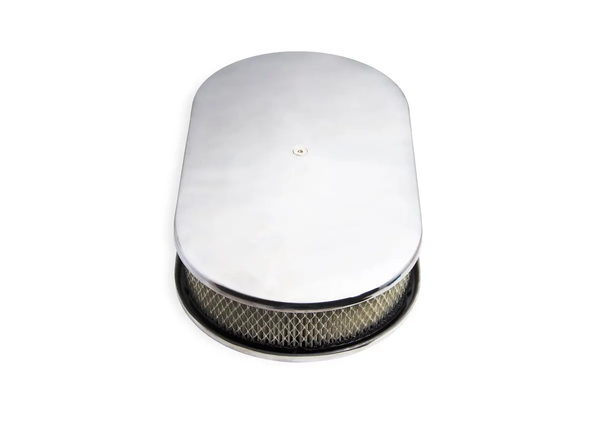 Aluminum 15" Oval Paper Air Cleaner Dome Kit – Polished Finish 1