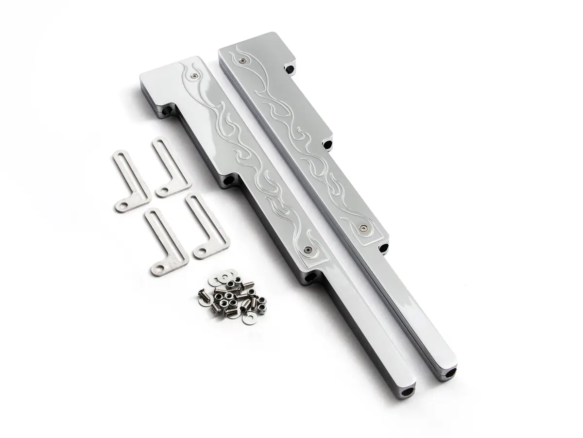 Flamed Chrome Billet Aluminum Wire Loom Set - Chevy-Ford-Mopar 1