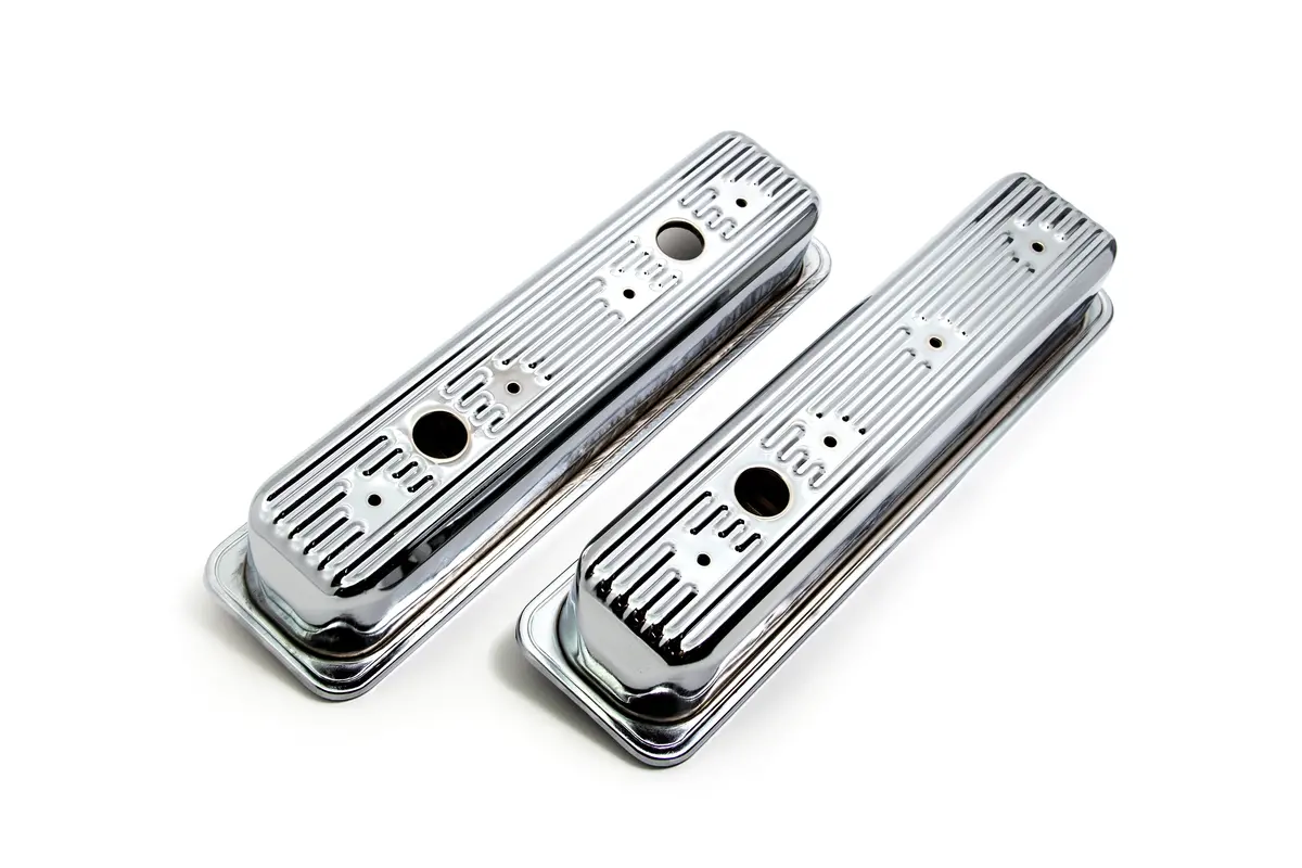 Compatible/Replacement Steel 1987–00 Chevy/Gmc 5.0L & 5.7L Center Bolt Tall Valve Covers - Chrome (1 Hole / 2 Hole) 1
