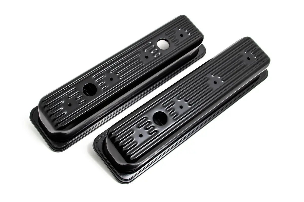 Compatible/Replacement Steel 1987–00 Chevy/Gmc 5.0L & 5.7L Center Bolt Tall Valve Covers - Black (1 Hole / 2 Hole) 1