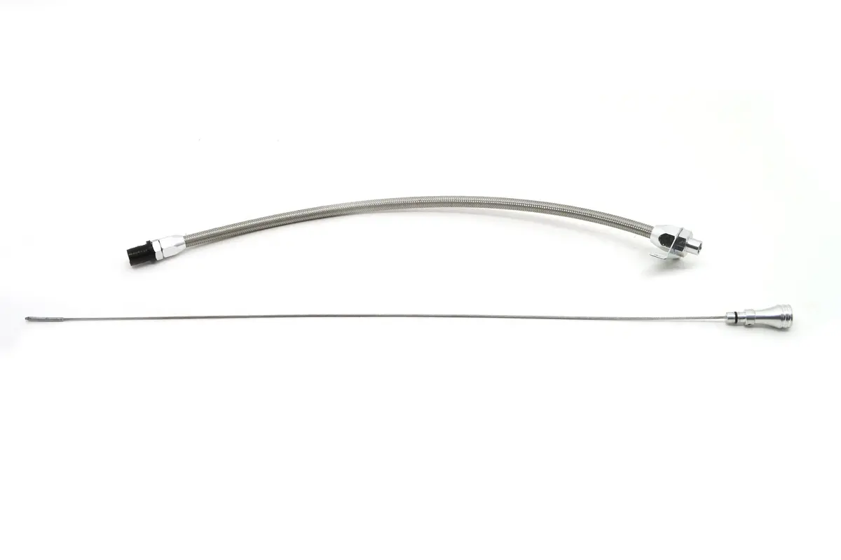 Stainless Steel Firewall-Mount Flexible Transmission Dipstick Fits Gm 4L60e – Natural Finish 1