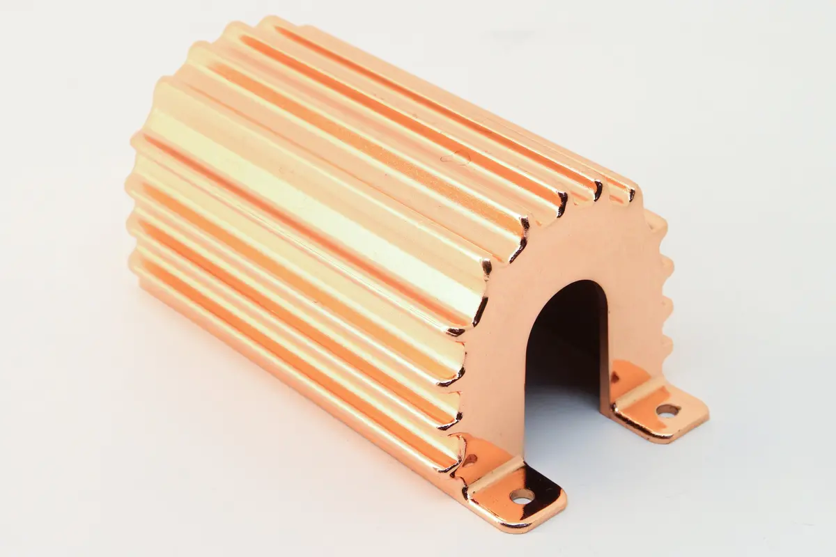Aluminum Finned Canister Round Ignition Coil Cover - Copper 1