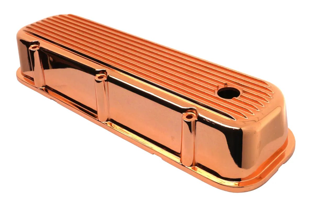 1965-95 Chevy Big Block 396-427-454-502 Tall Aluminum Valve Covers - Finned - Copper 1