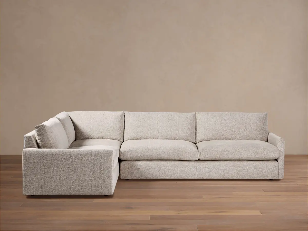 Kipton Slim Arm Two-Piece Deep Left Arm Sectional In Plush Linen 1