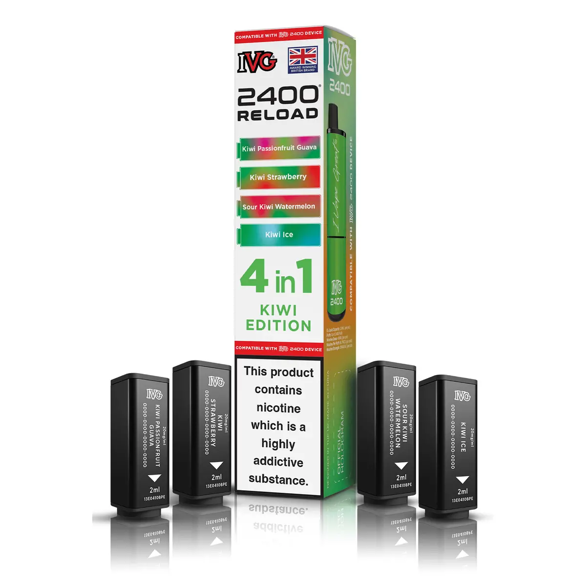 Ivg 2400 Reload 4-In-1 Kiwi Edition Pods 1