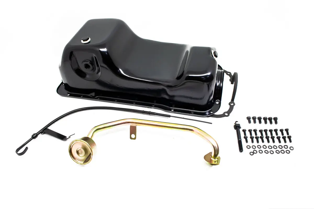 Steel Oil Pan Kit Fits 1979–1995 Ford 5.0L Mustang & Fox Chassis – Black Finish 1